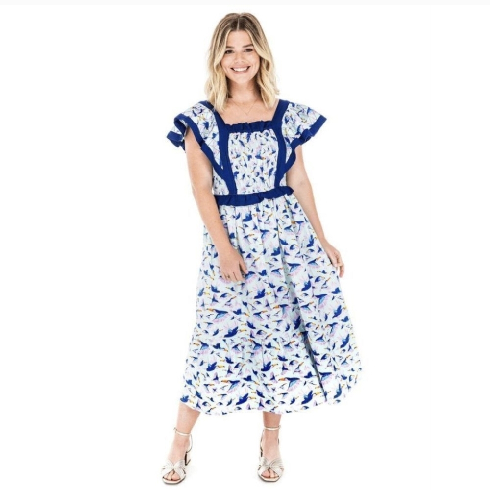 Briton Court XS Tropical Bird Print Dress